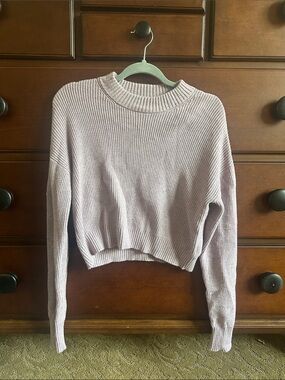 Lulu's Lavender Ribbed Crewneck Sweater